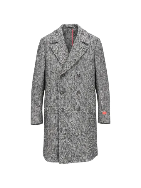 Isaia herringbone wool double-breasted coat