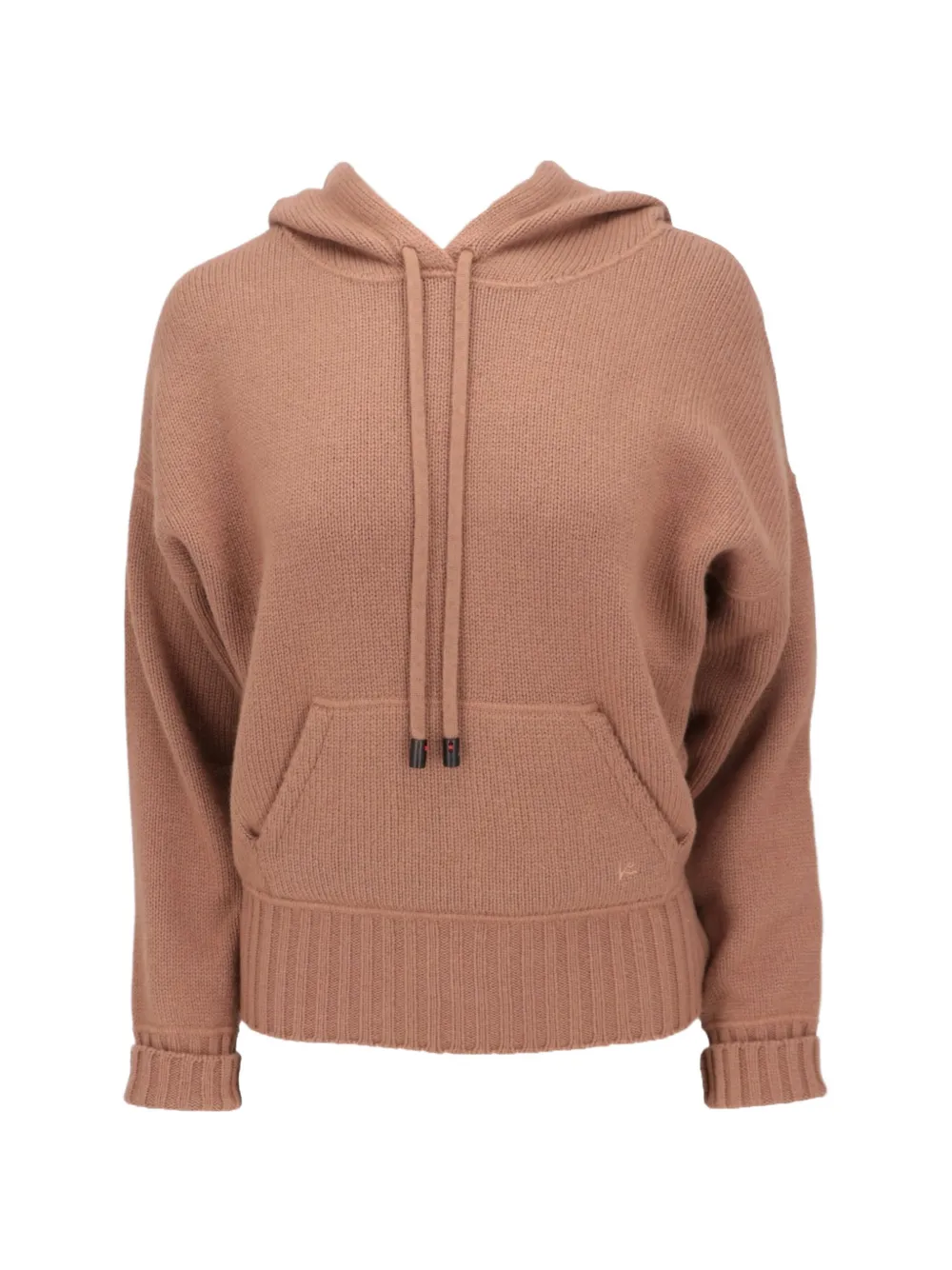 Isaia drawstring-hood long-sleeve hoodie - Braun