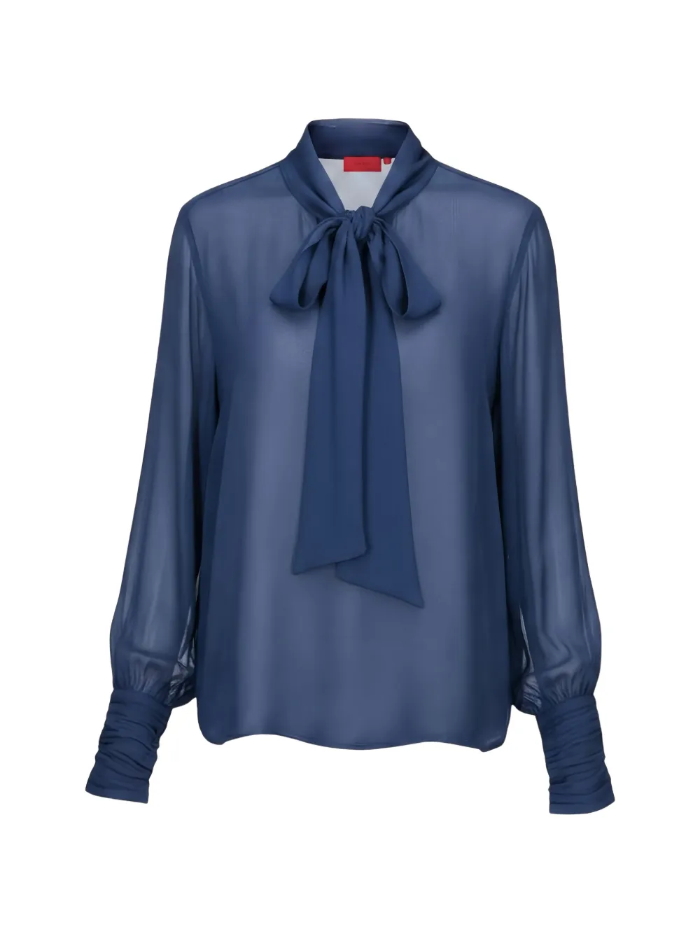 Isaia pussy-bow sheer blouse