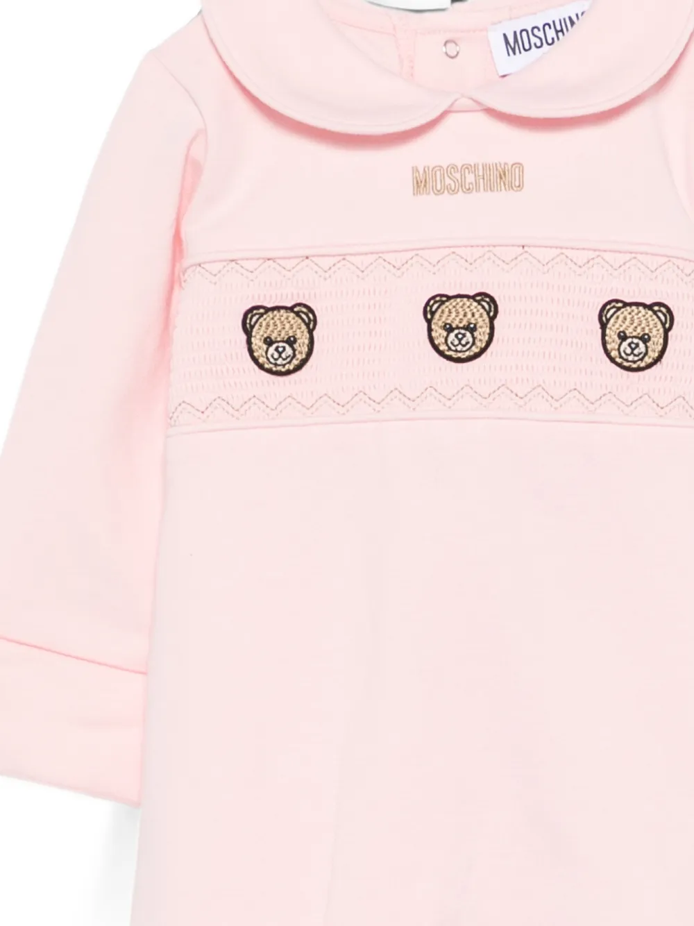 Moschino Kids teddy-embroidered Peter Pan-collar pajama Roze