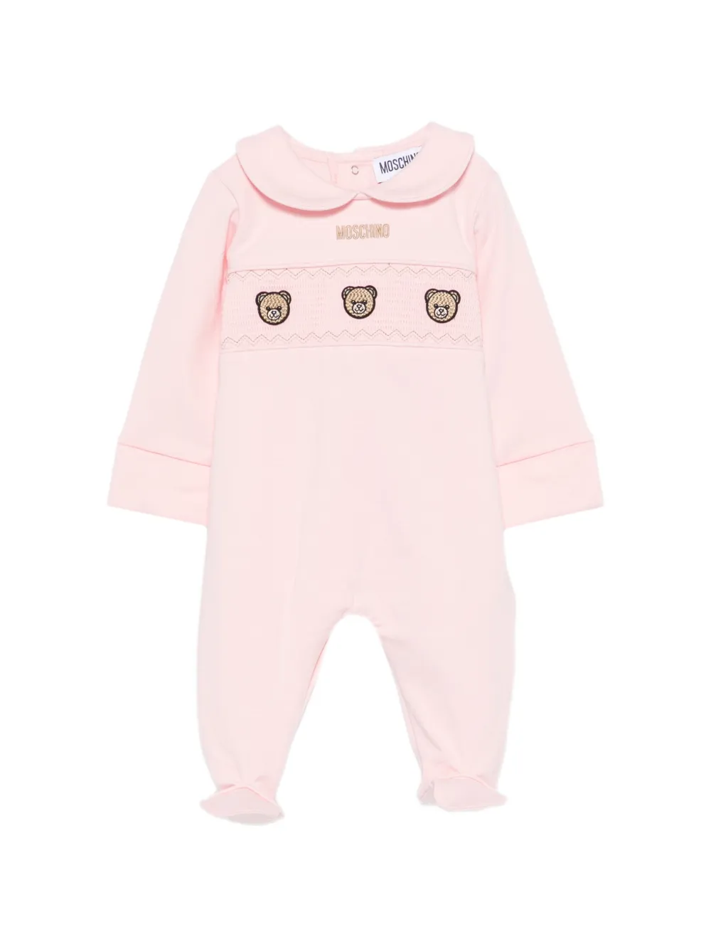 Moschino Kids teddy-embroidered Peter Pan-collar pajama Roze