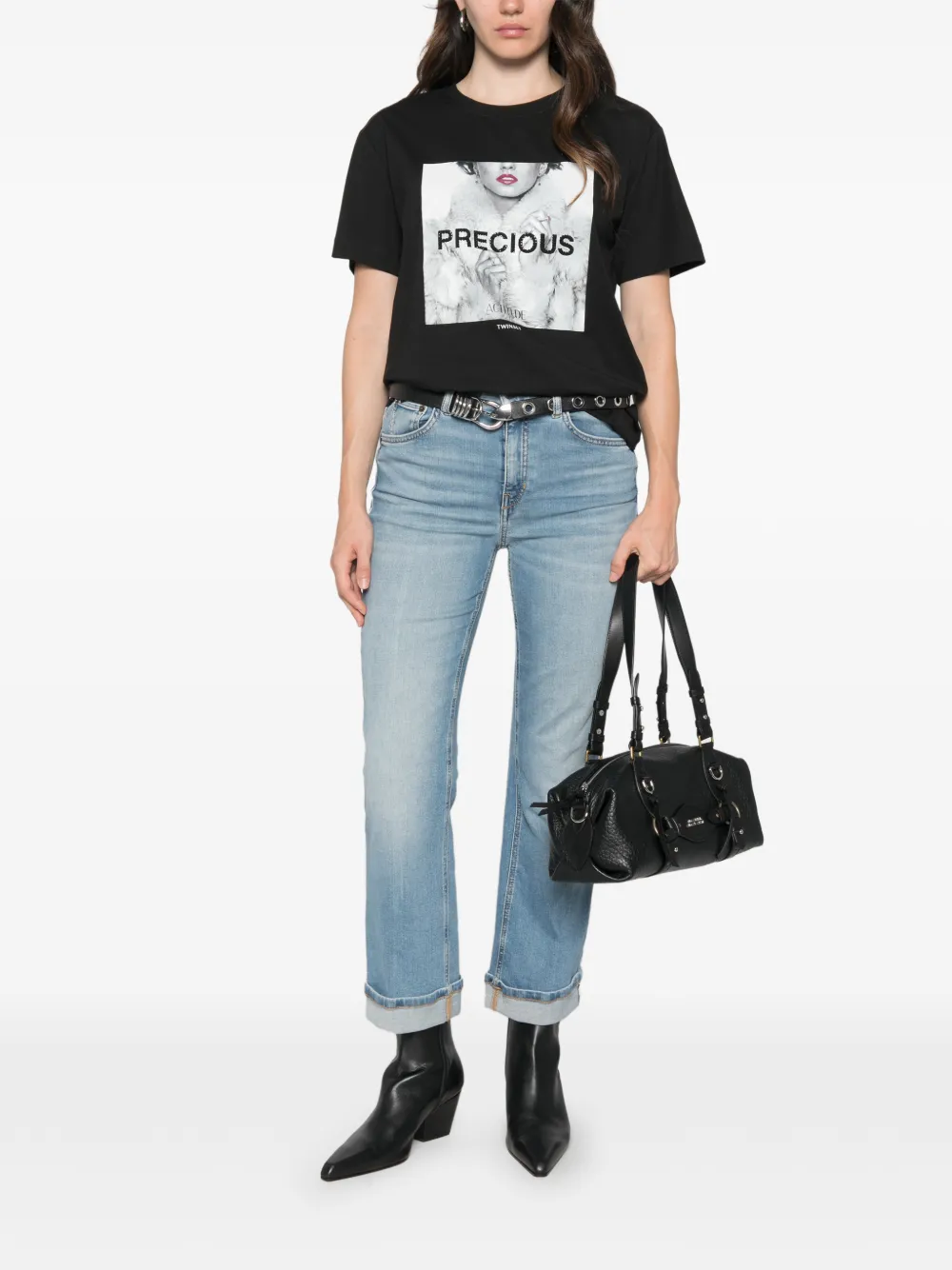 TWINSET T-shirt met grafische print Zwart