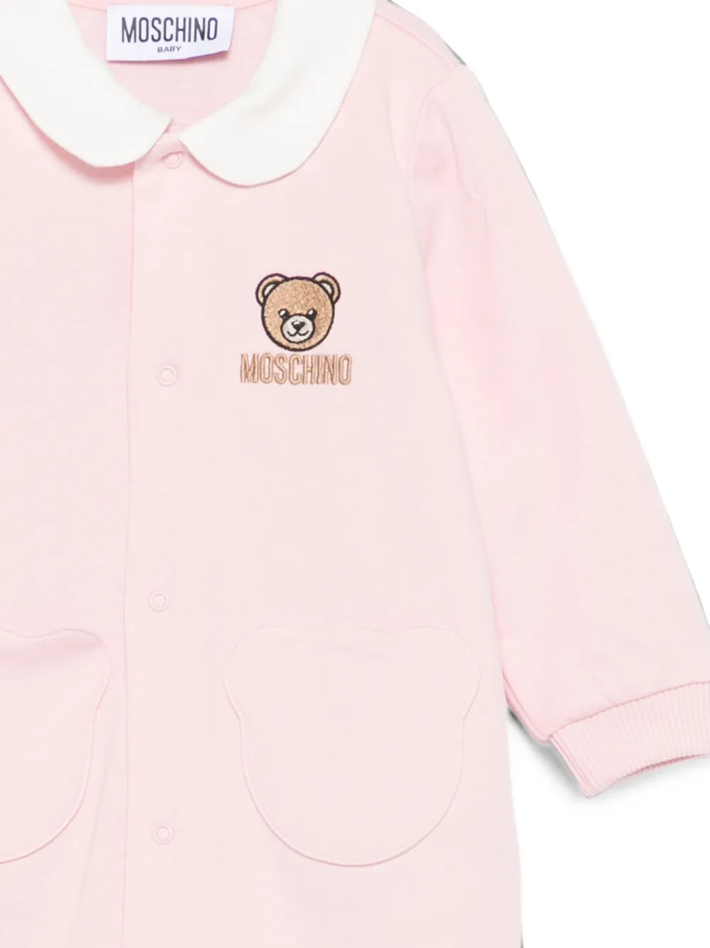 Moschino Kids Pyjama met Peter Pan-kraag en geborduurde teddybeer Roze