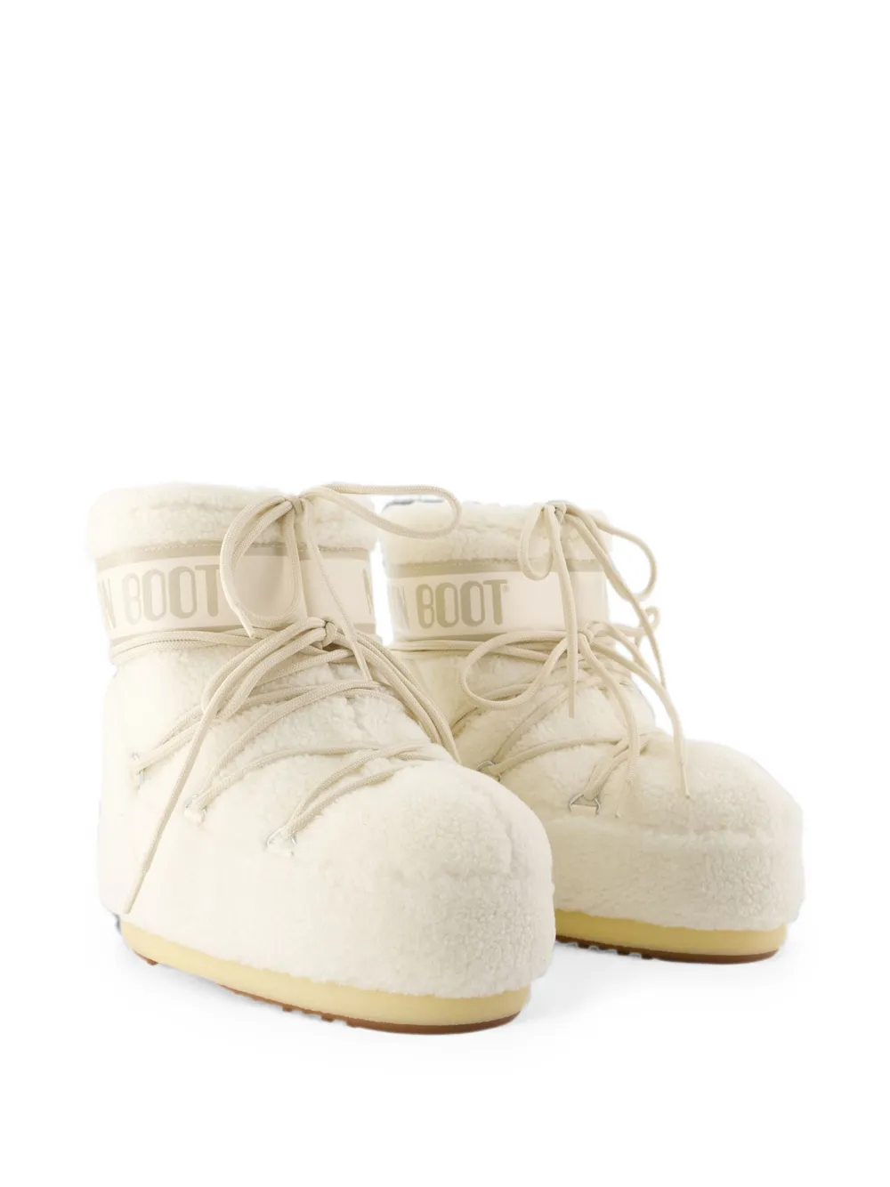 Moon Boot Icon Low shearling-effect boots Wit