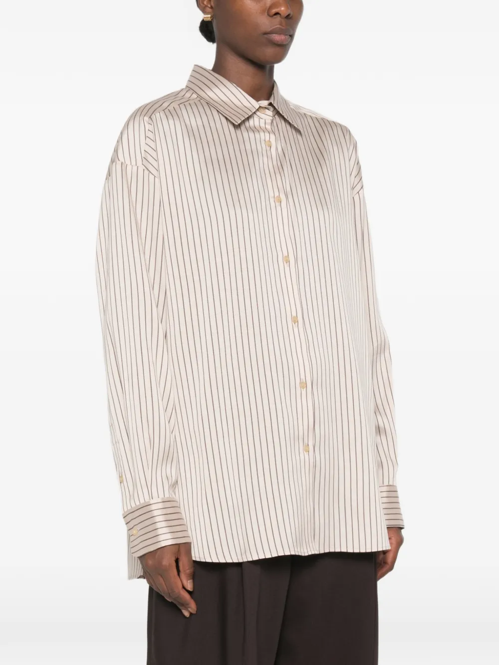 Alysi Gestreept overhemd Beige
