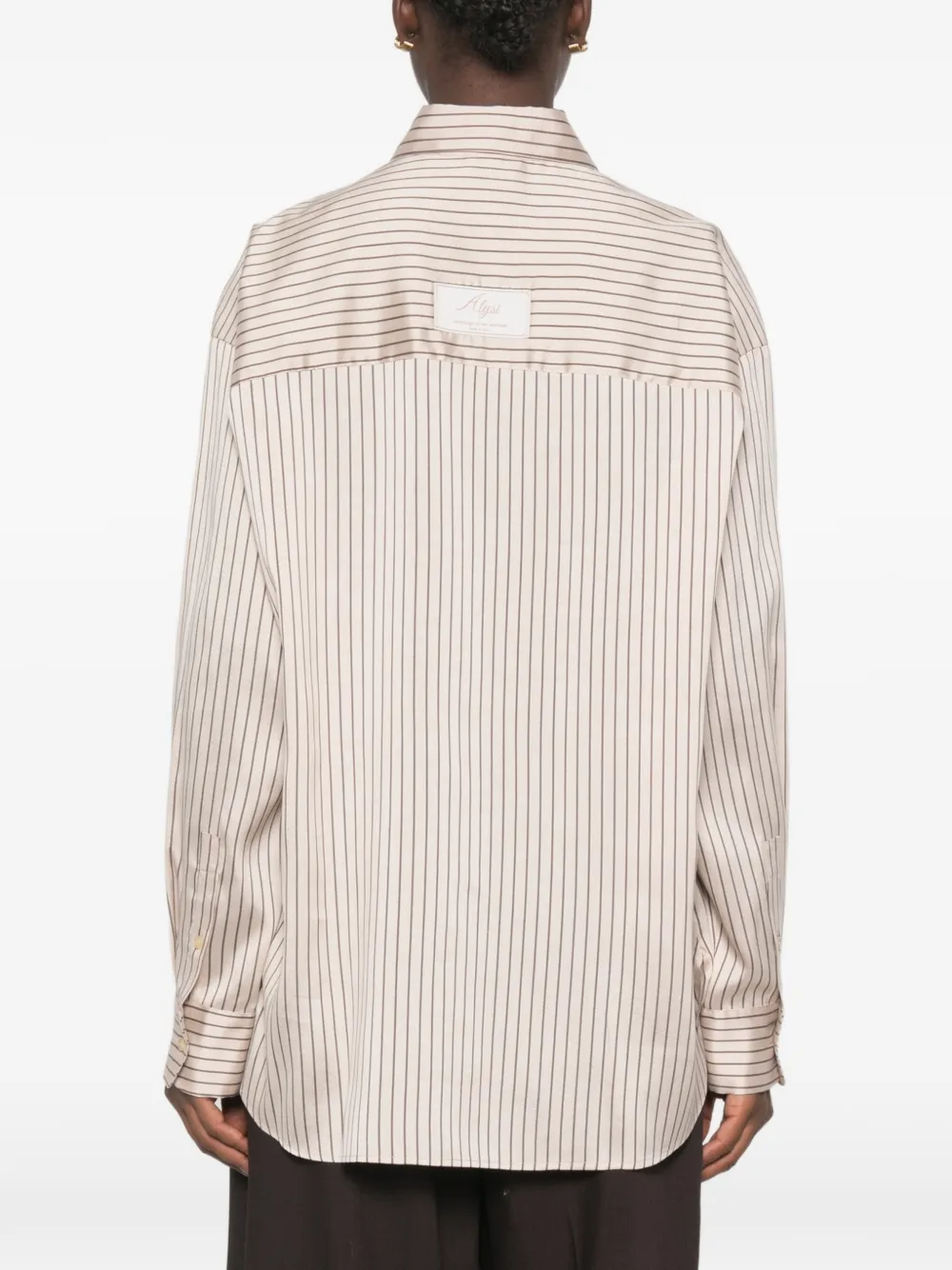 Alysi Gestreept overhemd Beige