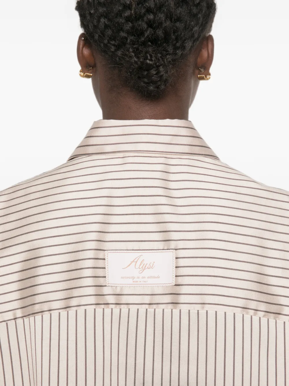 Alysi Gestreept overhemd Beige