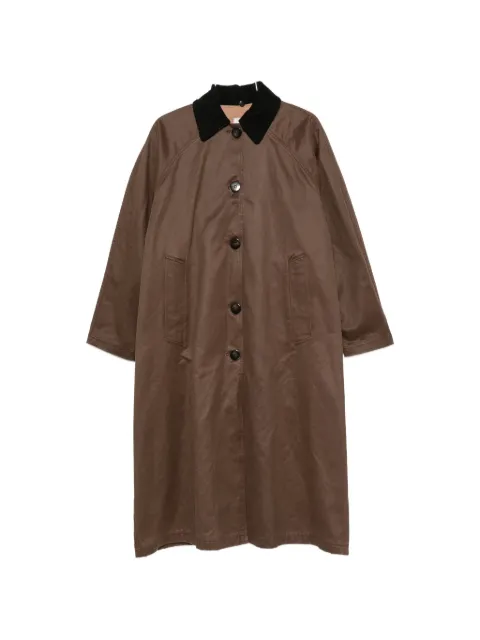 Alysi corduroy-collar single-breasted coat