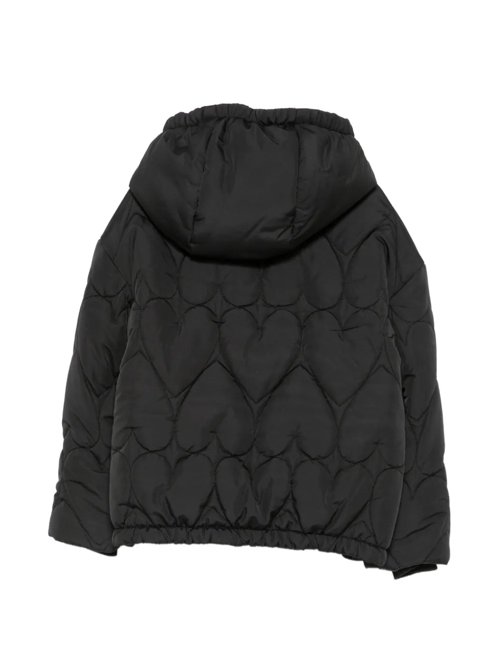 Moschino Kids heart-quilted padded jacket Zwart