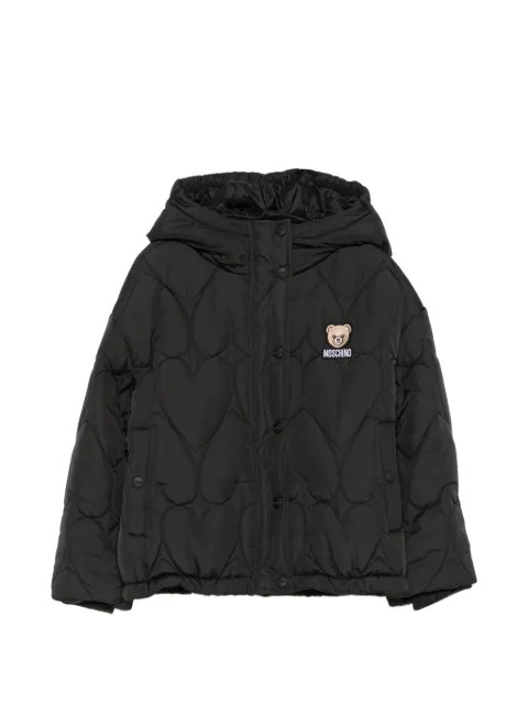 Moschino Kids heart-quilted padded jacket