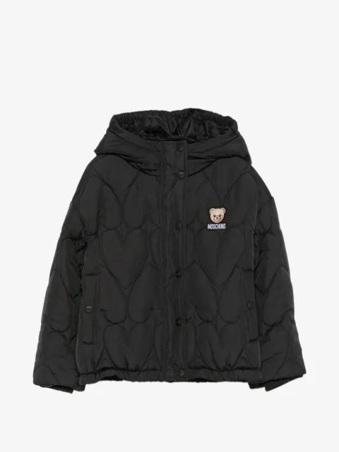 Moschino Kids heart-quilted padded jacket