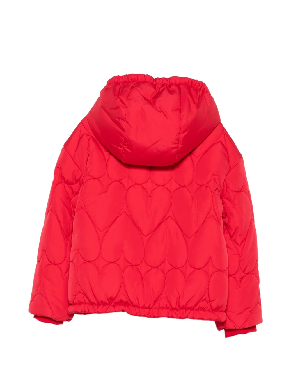 Moschino Kids Gewatteerd jack met hartvormig stiksel Rood