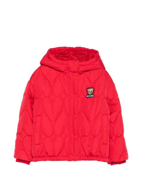 Moschino Kids heart-quilted padded jacket