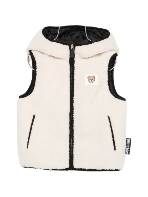 Moschino Kids logo-patch hooded gilet
