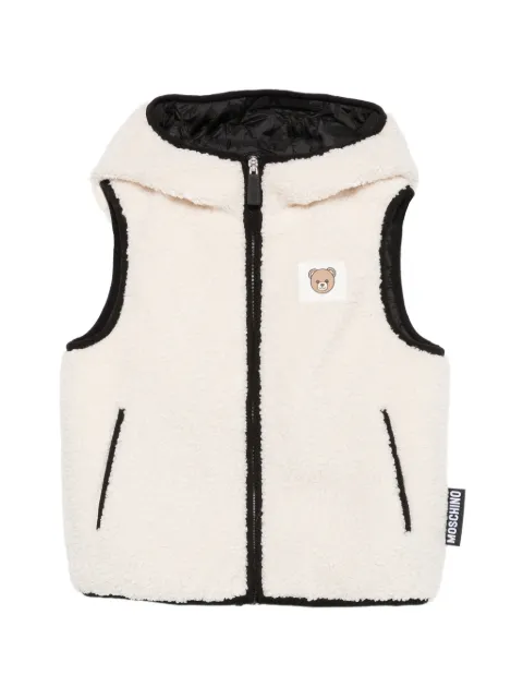 Moschino Kids logo-patch hooded gilet
