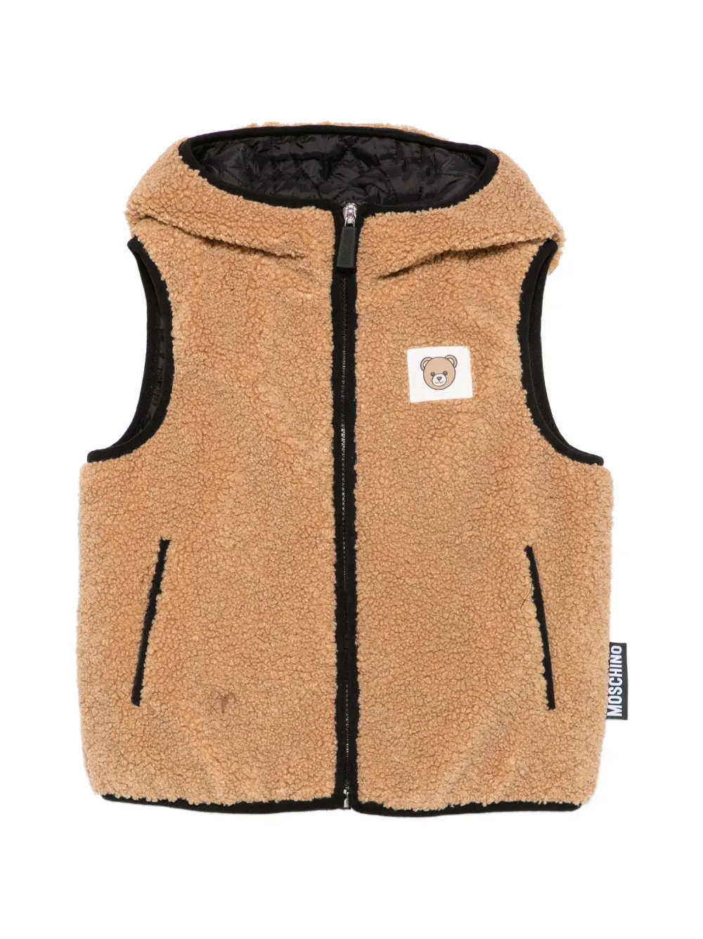 Moschino Kids hooded gilet - Braun