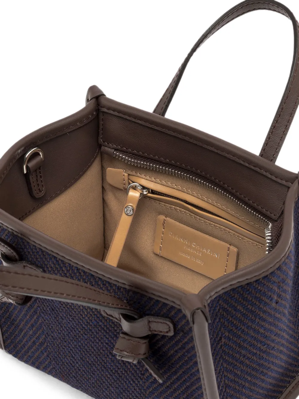 GIANNI CHIARINI Kleine Miss Marcella shopper met visgraat-patroon Blauw