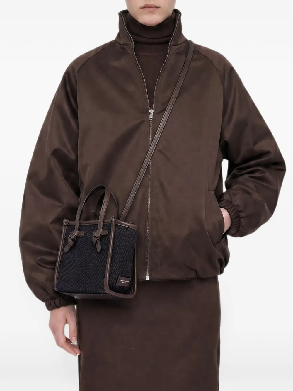 GIANNI CHIARINI Kleine Miss Marcella shopper met visgraat-patroon Blauw