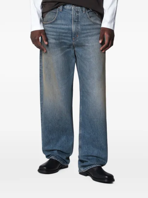 AGOLDE faded whiskered loose-fit jeans
