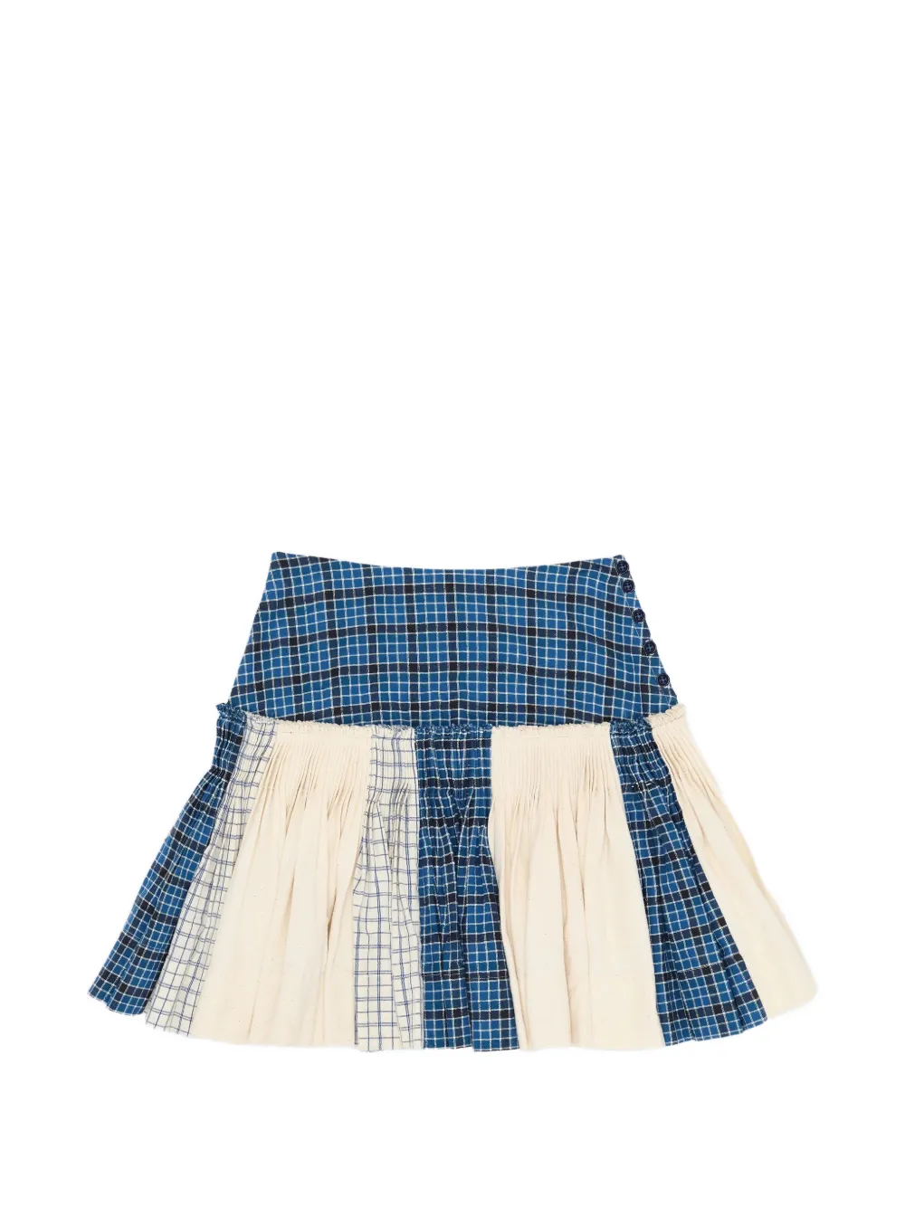 Story Mfg. Check Pleated Mini Skirt In Purple