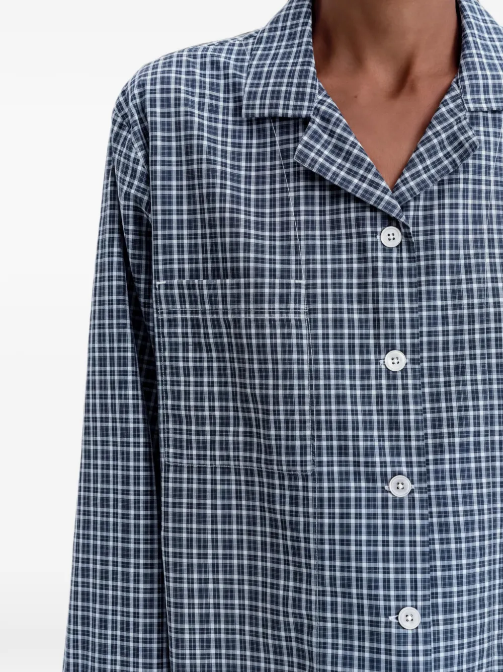 TEKLA Geruite katoenen pyjama Blauw