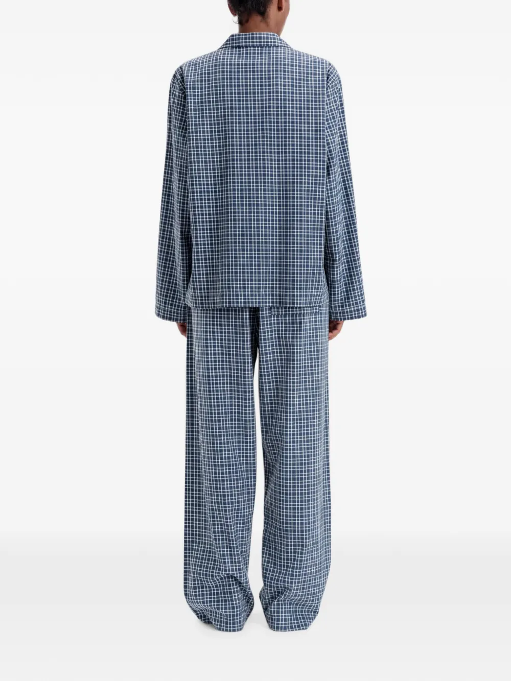 TEKLA Geruite katoenen pyjama Blauw