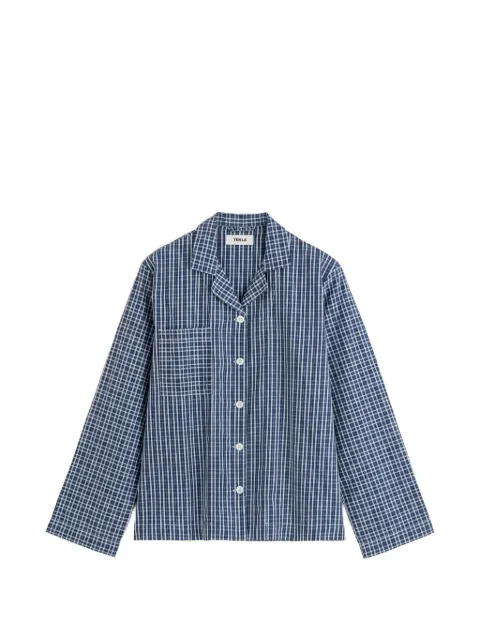 TEKLA check-print cotton pajamas