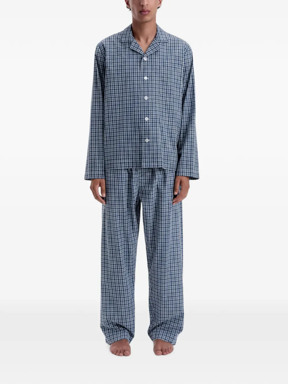TEKLA Geruite pyjama Blauw