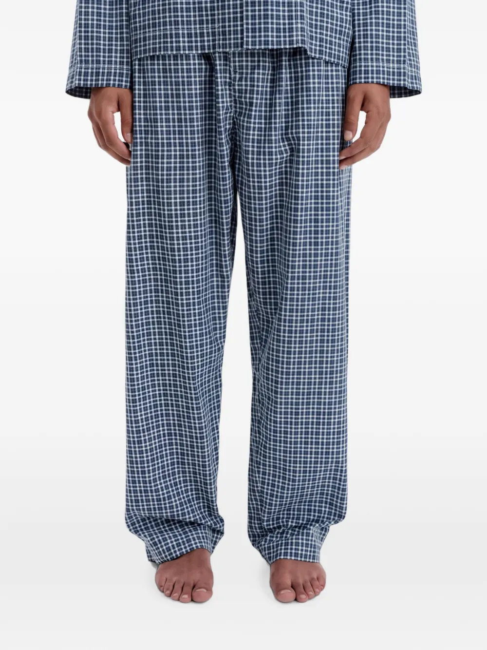 TEKLA Geruite pyjama Blauw