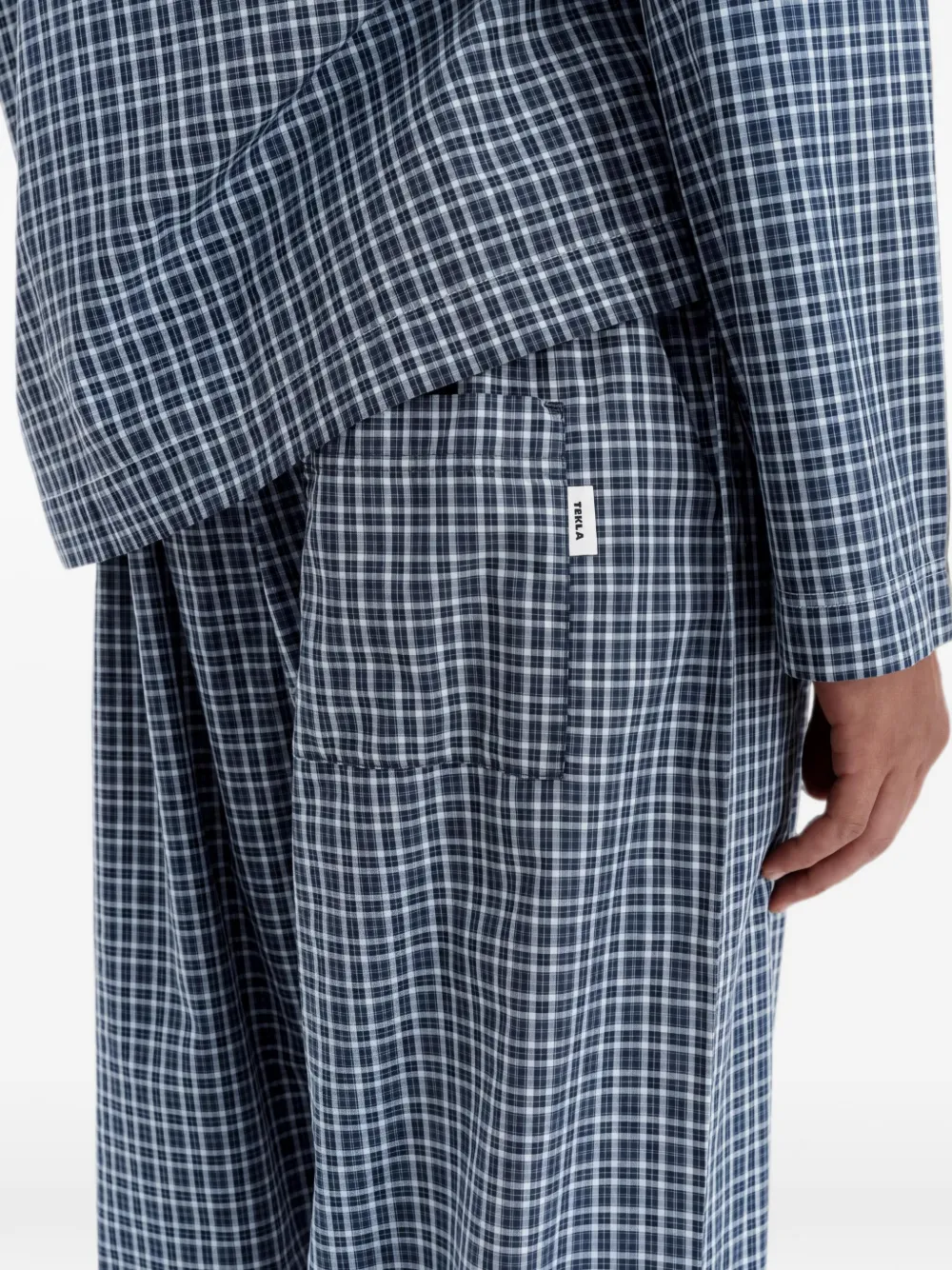 TEKLA Geruite pyjama Blauw
