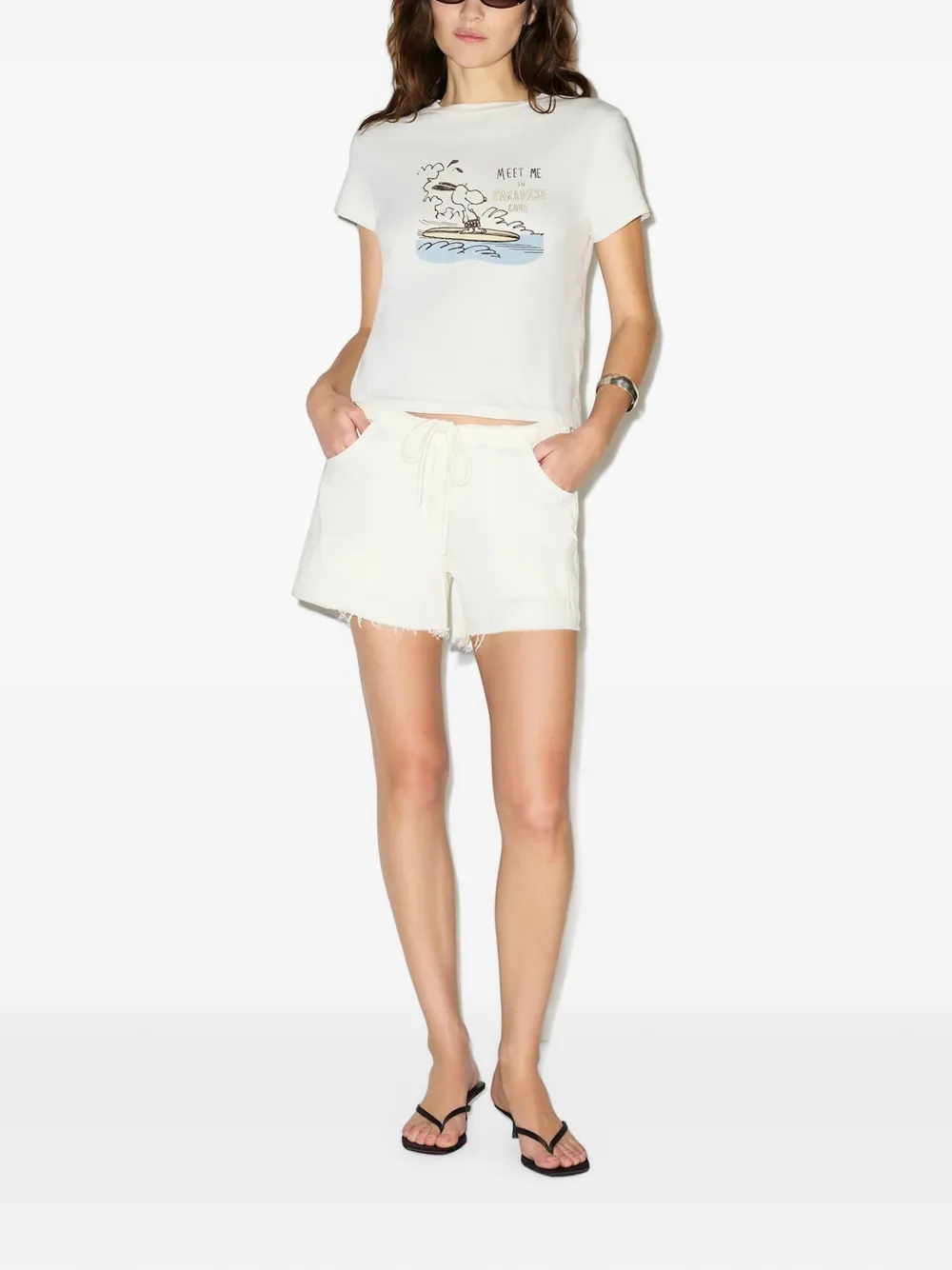 RE DONE T-shirt met grafische print Beige