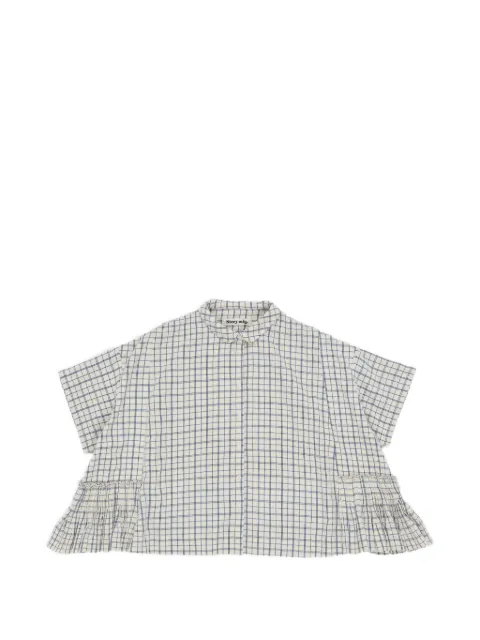 STORY mfg. camisa con pliegues y motivo de cuadros