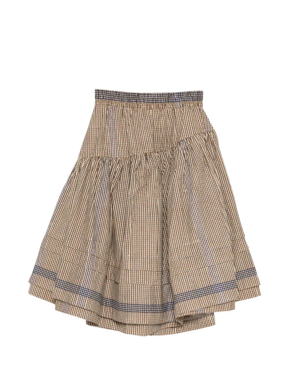 Story Mfg. Check-pattern Skirt In Brown