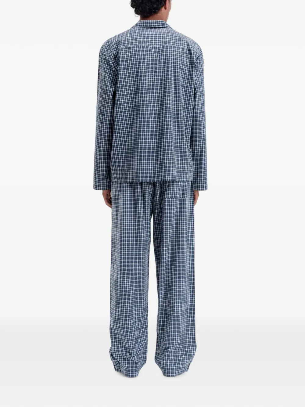 TEKLA Geruite katoenen-pyjama Blauw