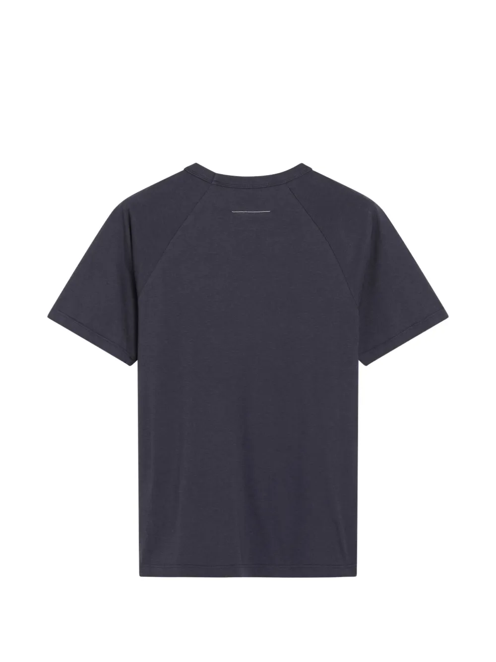 MM6 Maison Margiela draped logo-print T-shirt Blauw