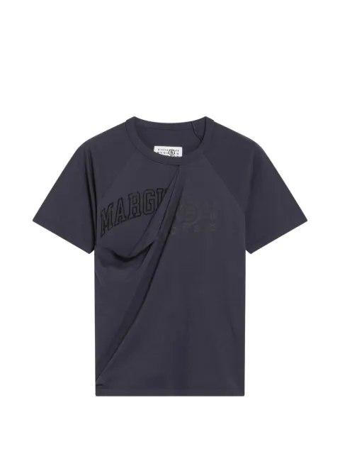 MM6 Maison Margiela draped logo-print T-shirt