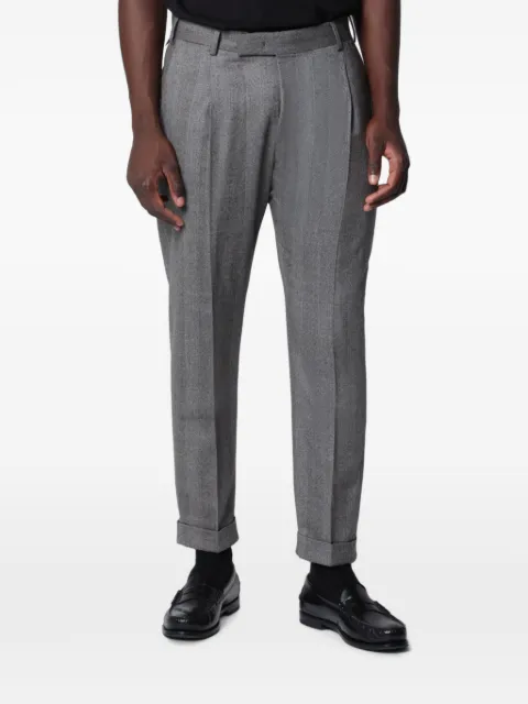 PT Torino herringbone-pattern pleated trousers