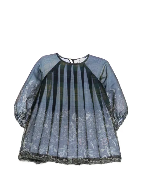 ETRO KIDS pleated floral-print dress