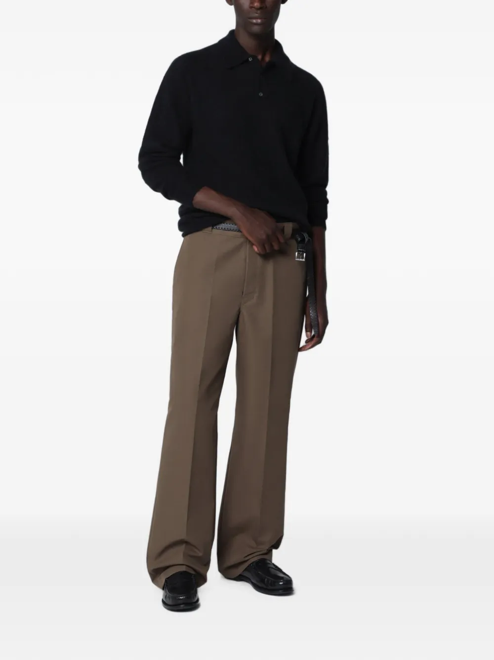 Roberto Collina Poloshirt met lange mouwen Zwart