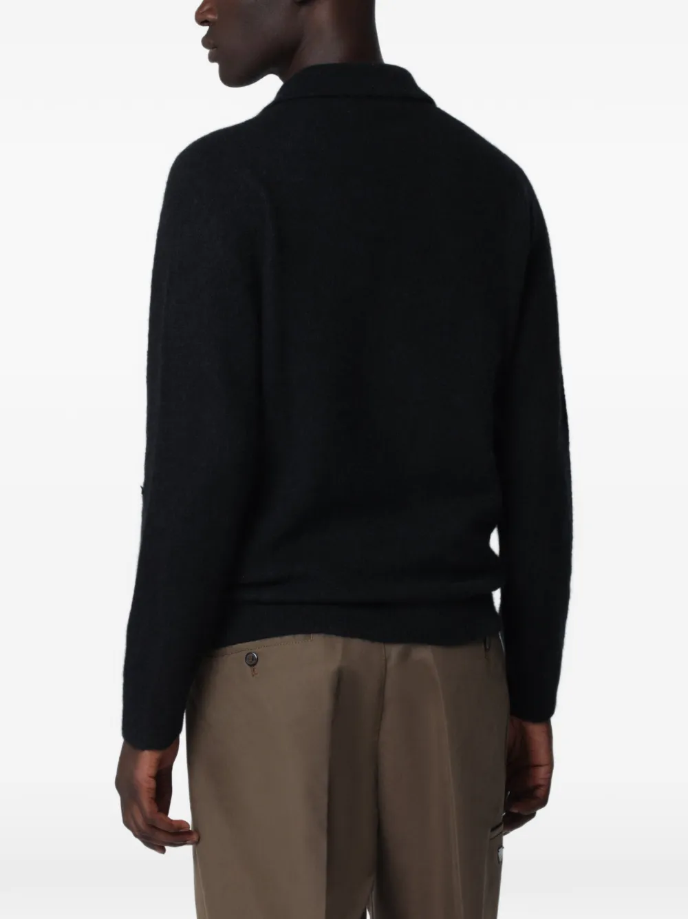 Roberto Collina Poloshirt met lange mouwen Zwart