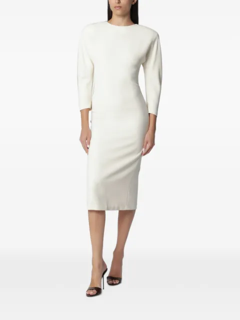 THE ANDAMANE Amanda rounded-shoulder midi dress