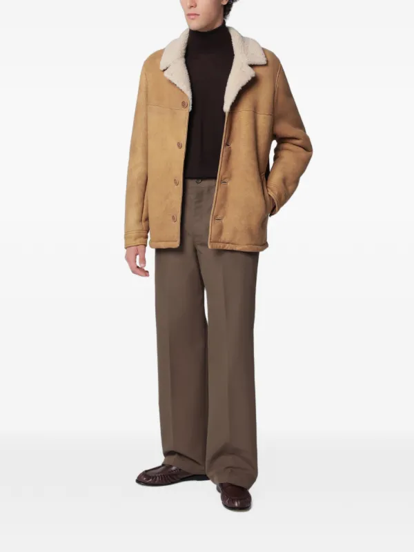 Salvatore Santoro Kali shearling-collar Leather Jacket | Brown