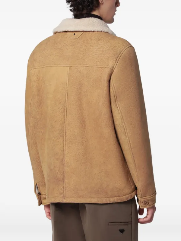 Salvatore Santoro Kali shearling-collar Leather Jacket | Brown