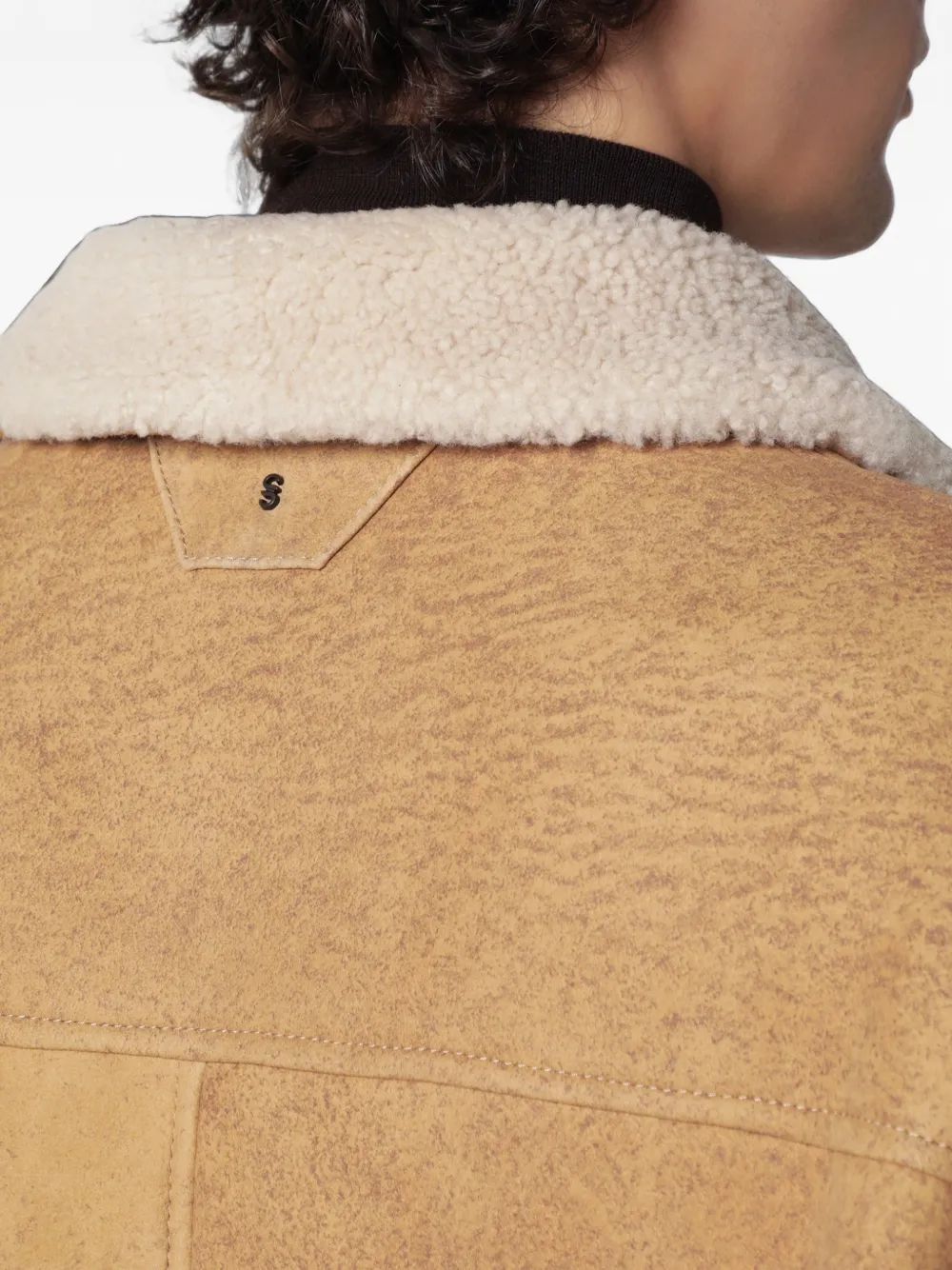 Salvatore Santoro Kali shearling-collar leather jacket Bruin