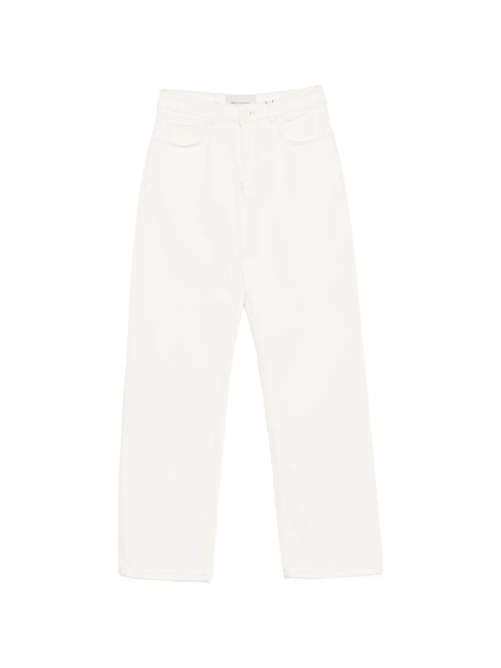 AMI Paris logo-patch straight-leg jeans - Nude