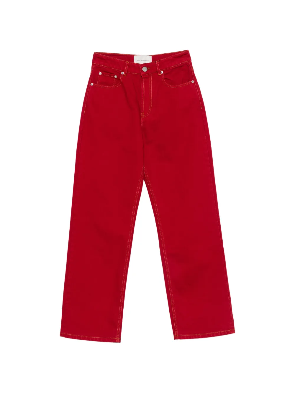 AMI Paris Straight-Leg-Jeans mit Kontrastnähten - Rot