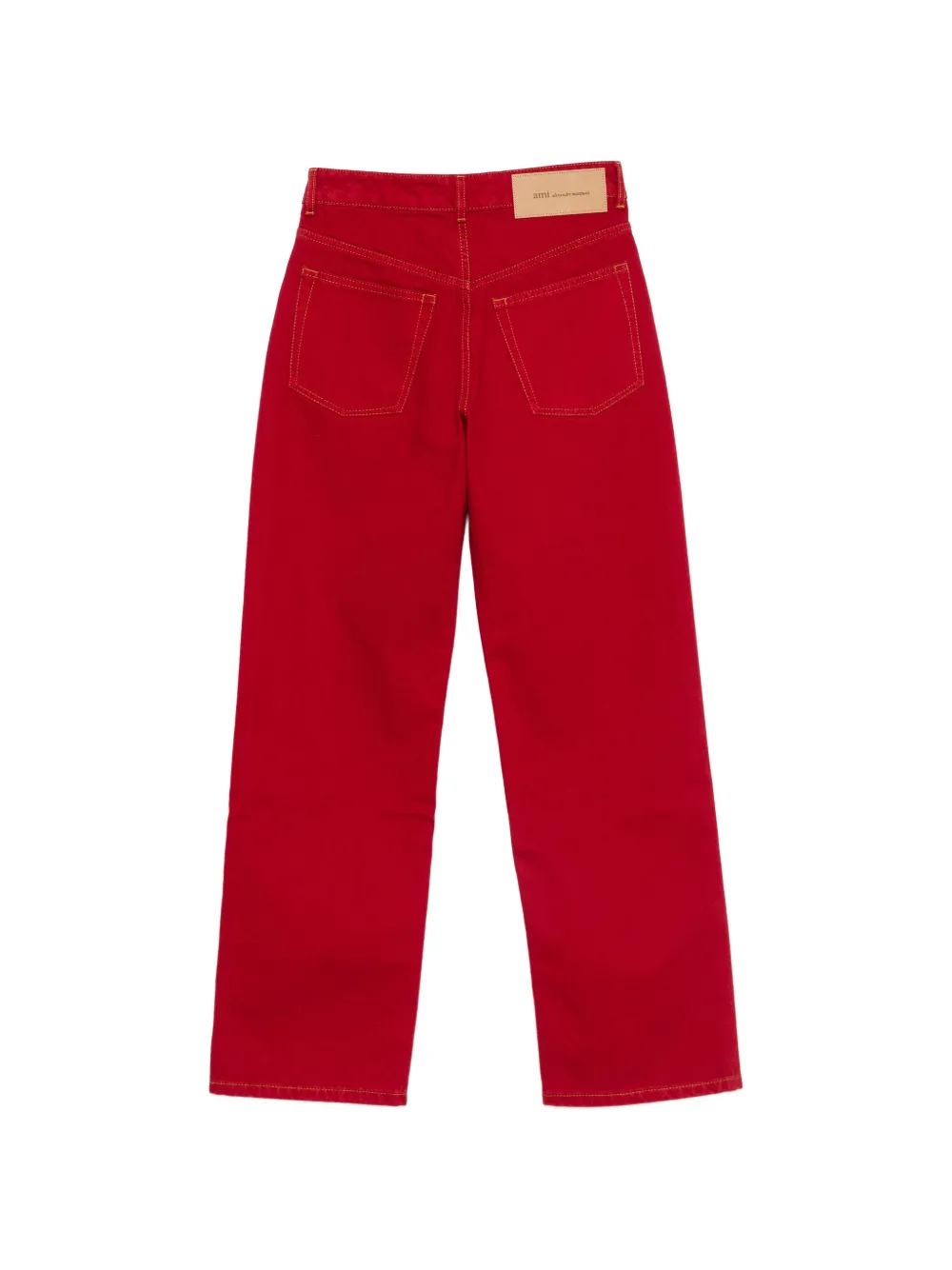 AMI Paris Straight jeans met contrasterende stiksels Rood