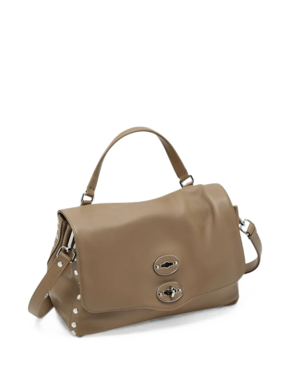 Zanellato Postina kleine shopper verfraaid met studs Beige
