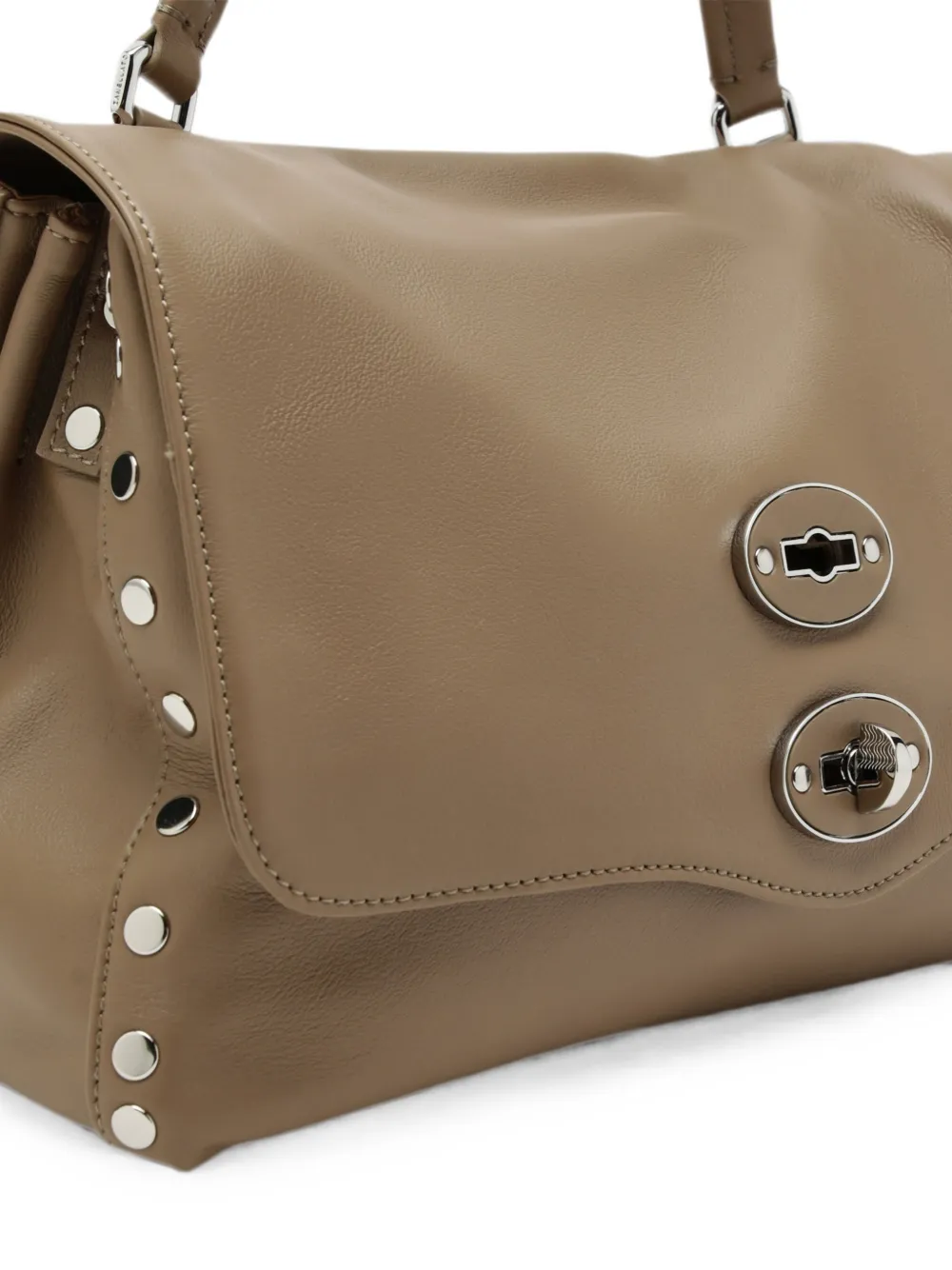 Zanellato Postina kleine shopper verfraaid met studs Beige