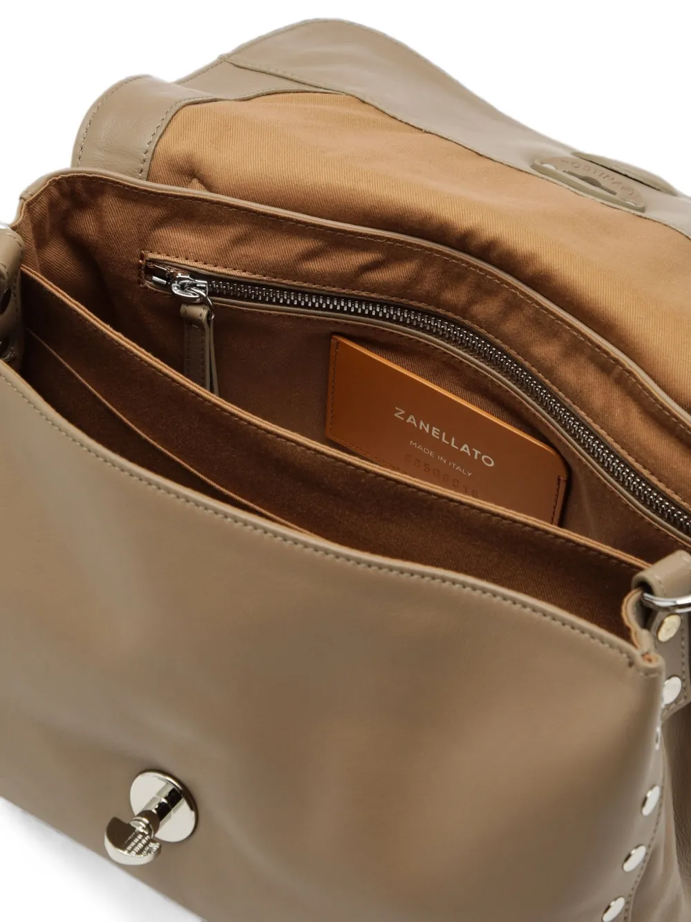 Zanellato Postina kleine shopper verfraaid met studs Beige